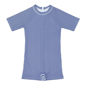 Minnow  Unisex One Piece Rashguard in Navy Stripe