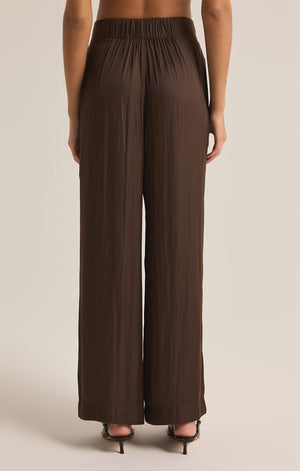 Z Supply Lisse Wide Leg Pant in Dark Chocolate