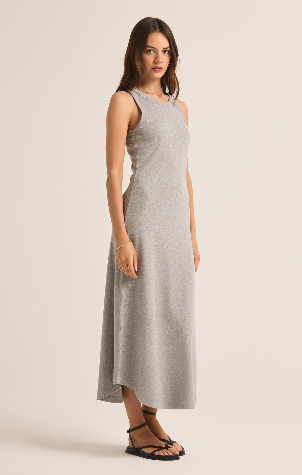 Z Supply Goodwin Midi Dress in Classic Heather Grey