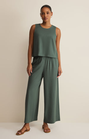 Z Supply Sloane Linen Tank in Everglade