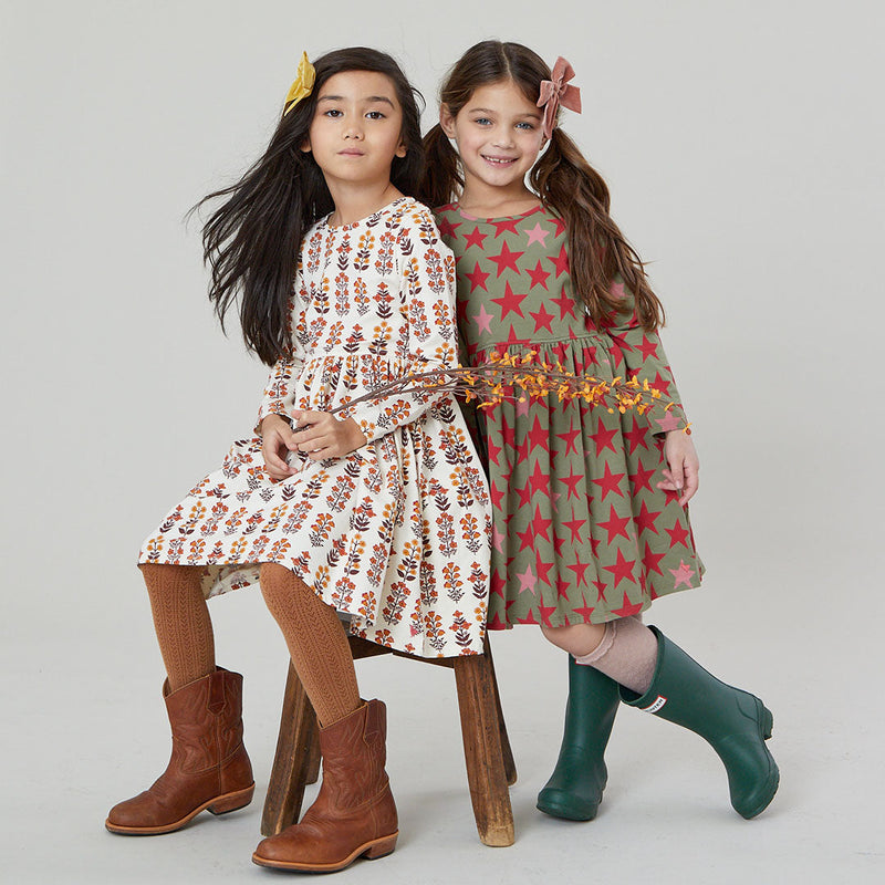 Pink Chicken Organic Steph Dress in Fall Field Floral