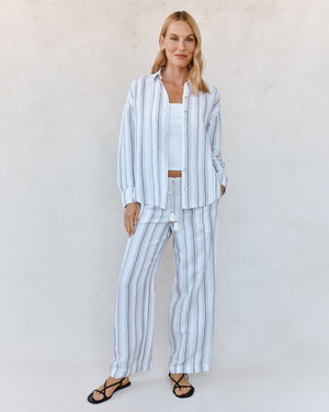 Bella Dahl Oversized Shirt in Rosewood Stripe
