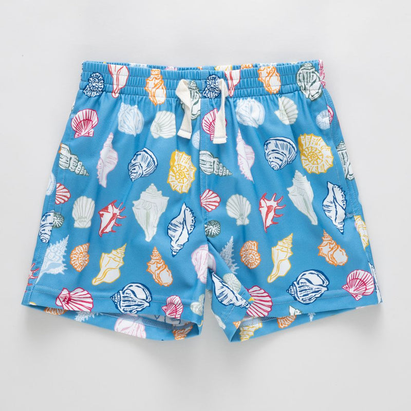 Pink Chicken Boys Swimtrunk in Blue Seashells
