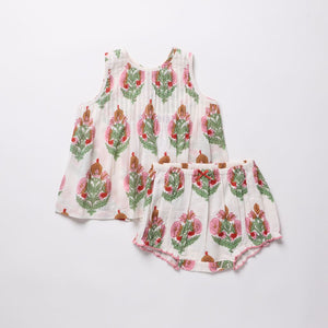Pink Chicken Baby Jaipur Set in Pink Bellflower