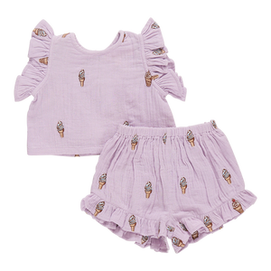 Pink Chicken Baby Roey Set in Lavender Soft Serve