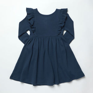 Coop Kids By Pink Chicken Playdate Rib Dress in Navy