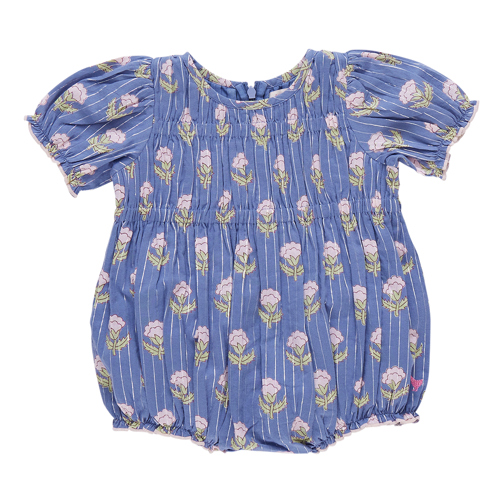 Pink Chicken Baby Waverly Bubble in Periwinkle Small Bud