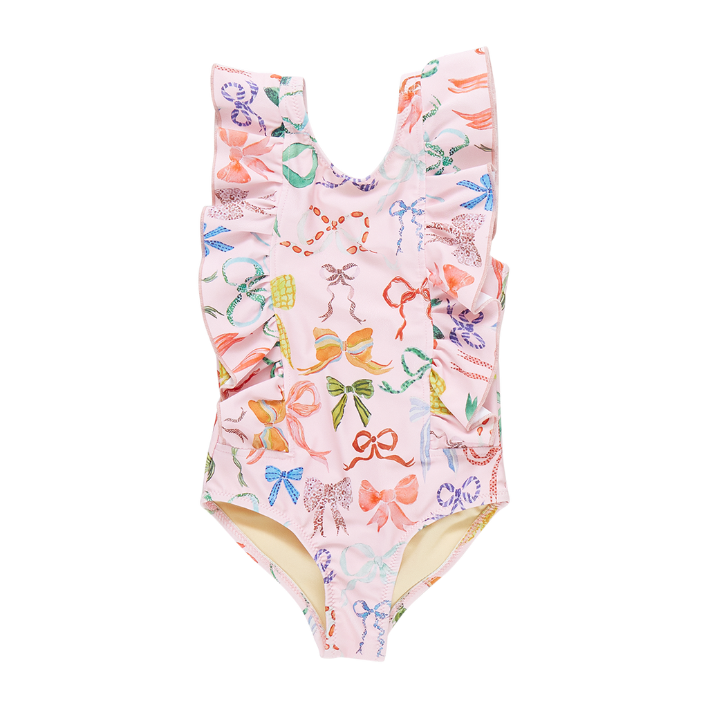 Pink Chicken Katniss Swimsuit in Watercolor Bows
