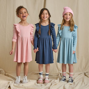 Coop Kids By Pink Chicken Playdate Rib Dress in Navy
