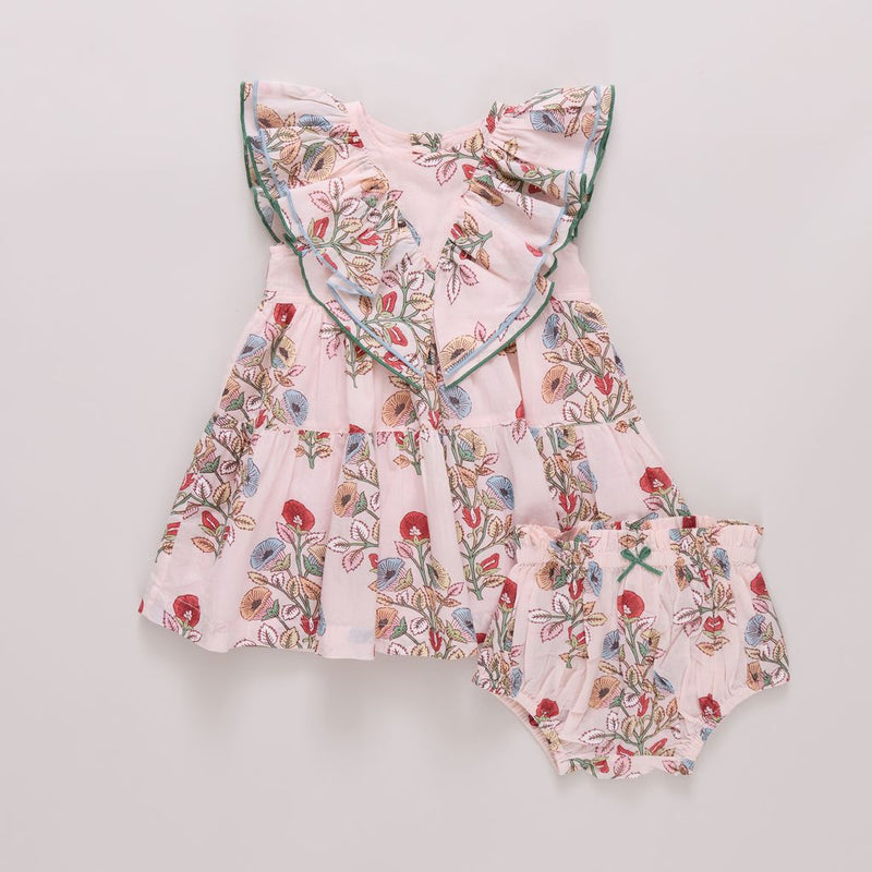 Pink Chicken Baby Raphaela Dress Set in Multi Bouquet Floral
