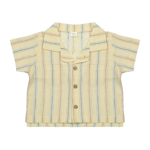 Riffle Amsterdam Cody Shirt in Linen Stripe