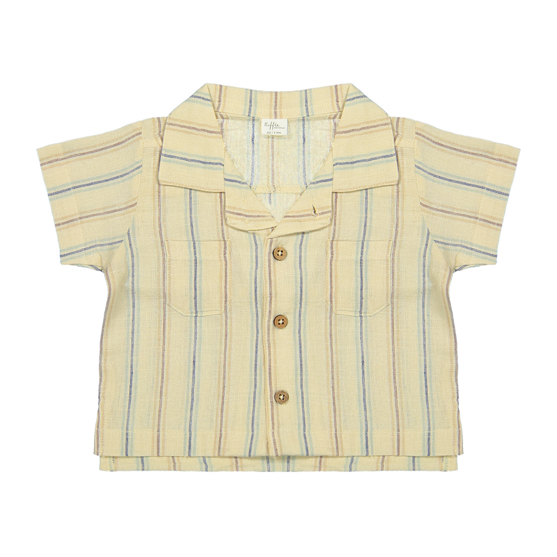 Riffle Amsterdam Cody Shirt in Linen Stripe