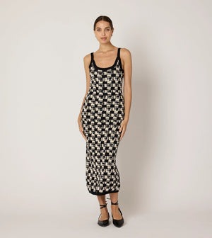 Cleobella Payton Midi Dress in Biarritz Black/Ivory