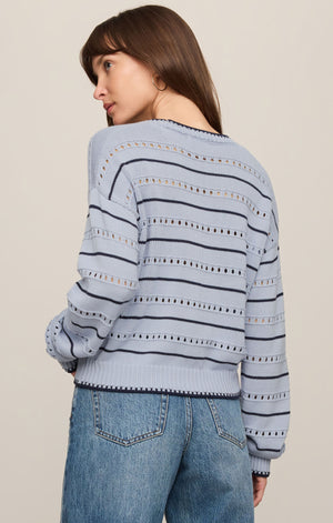 Z Supply Darby Stripe Sweater in Skyline