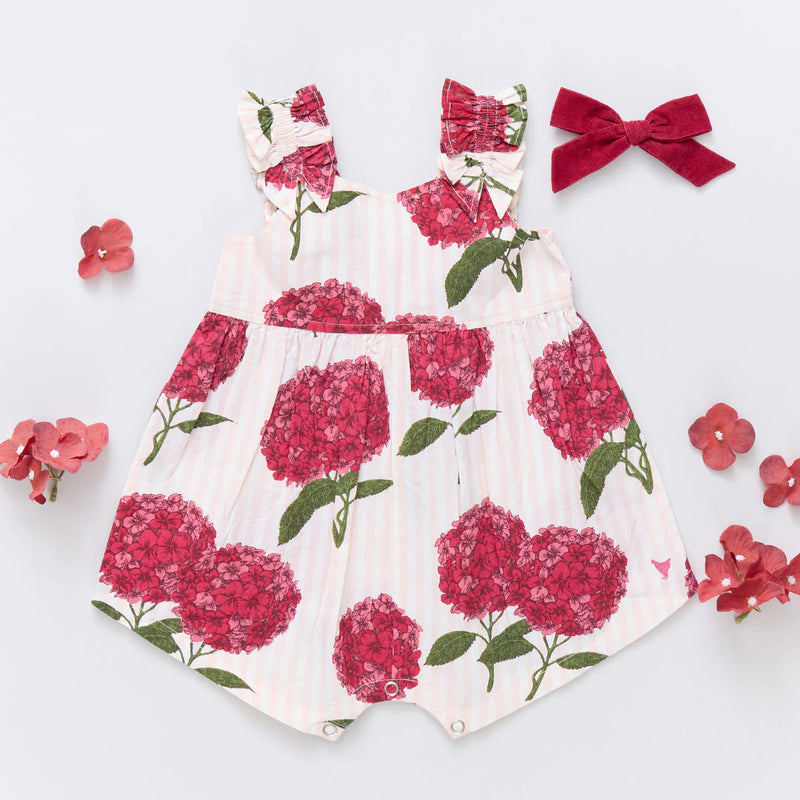 Pink Chicken Via Jumper in Pink Stripe Hydrangeas