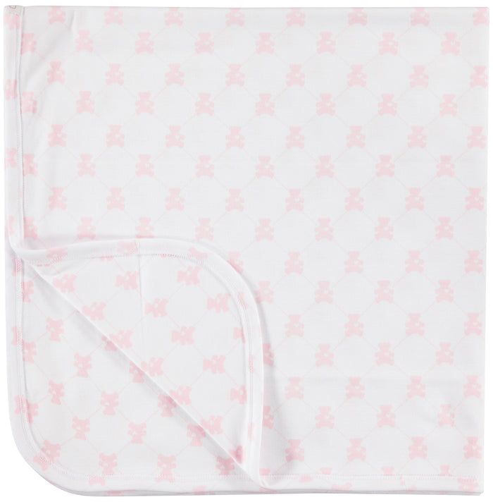 Pimalu Receiving Blanket in Light Pink Teddy Bears