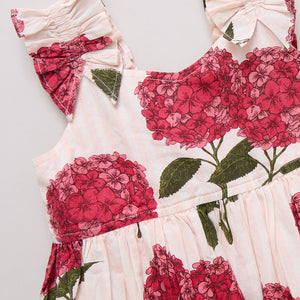 Pink Chicken Via Dress in Pink Stripe Hydrangeas