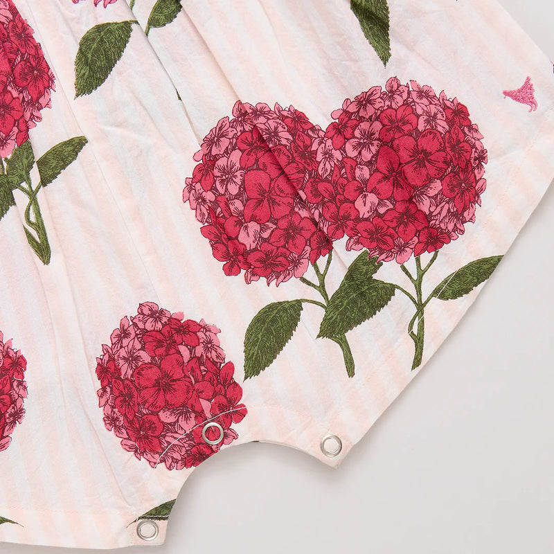 Pink Chicken Via Jumper in Pink Stripe Hydrangeas