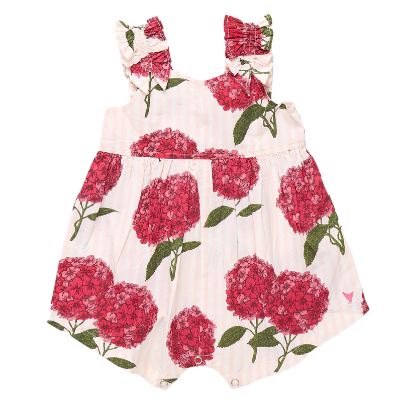 Pink Chicken Via Jumper in Pink Stripe Hydrangeas