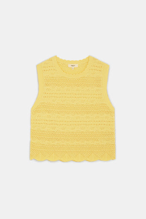 SUNCOO Paris Pidji Sweater Vest in Yellow