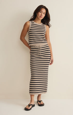 Z Supply Emori Striped Skirt in Natural