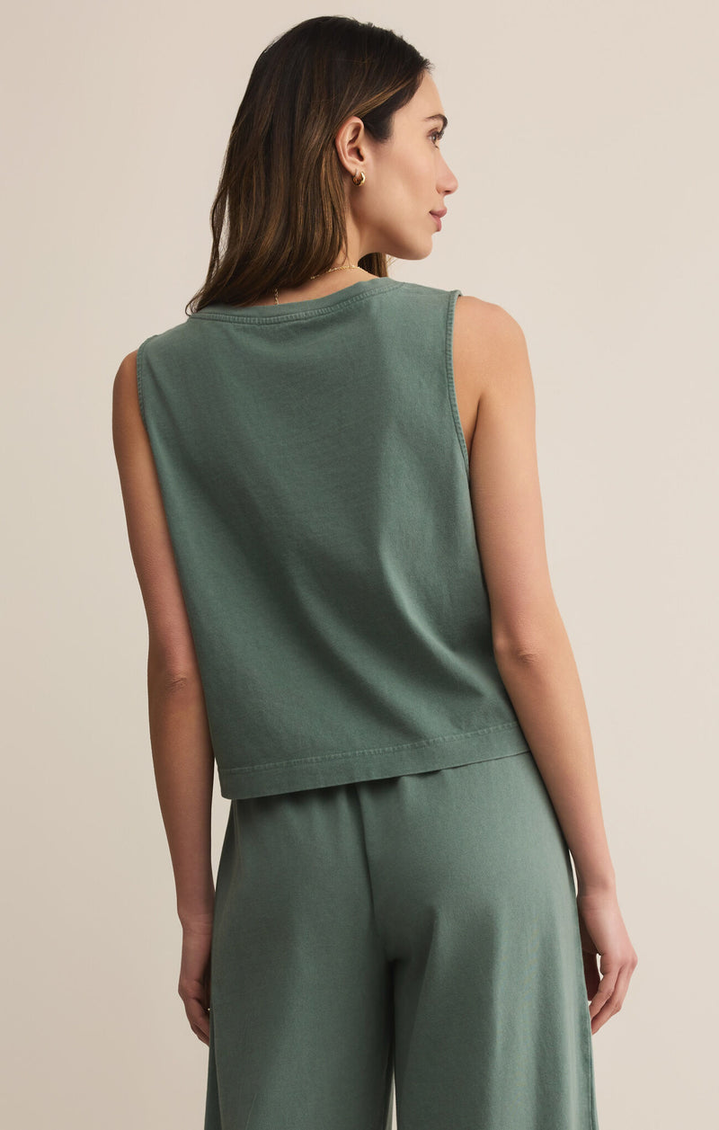 Z Supply Sloane V-neck Top in Hunter Green