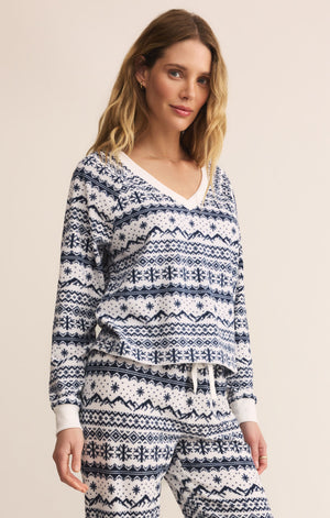 Z Supply Slopes Fairisle Top in Vanilla Ice