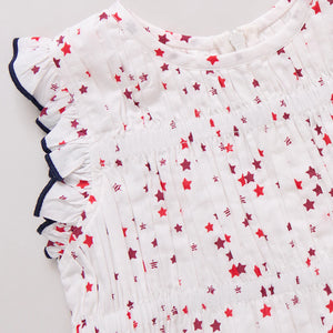 Pink Chicken Waverly Dress in Red Ditsy Stars