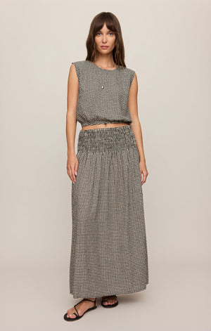 Z Supply Merit Cropped Gingham Top in Black