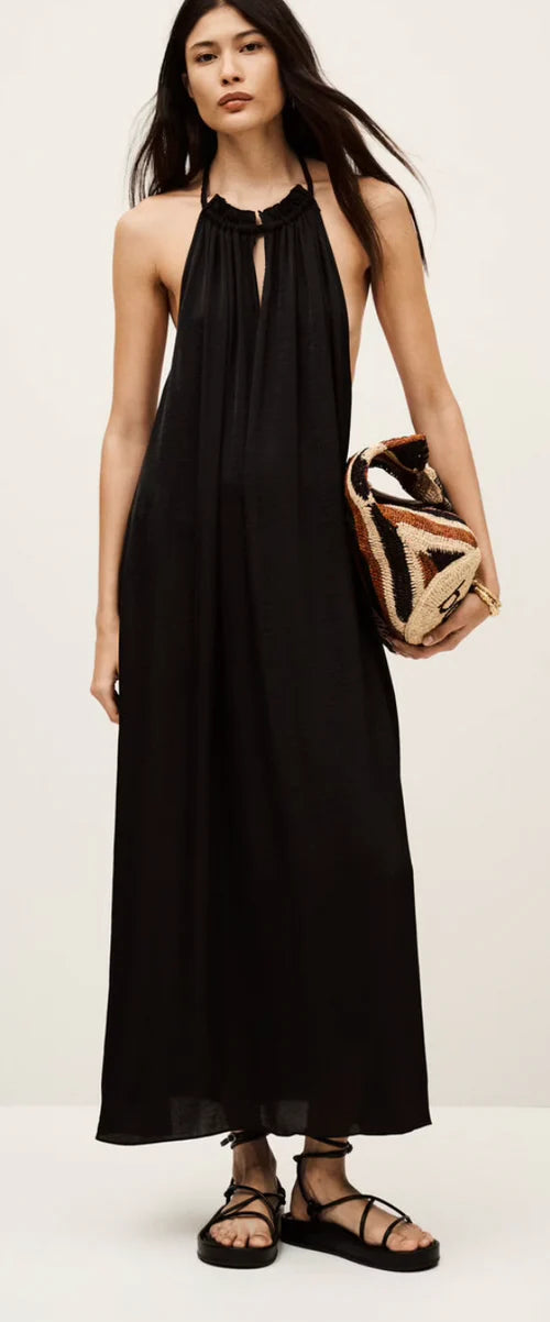 BA&SH Backless Sola Dress in Noir