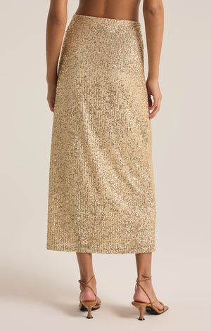 Z Supply Saturn Sequin Midi Skirt in Champagne