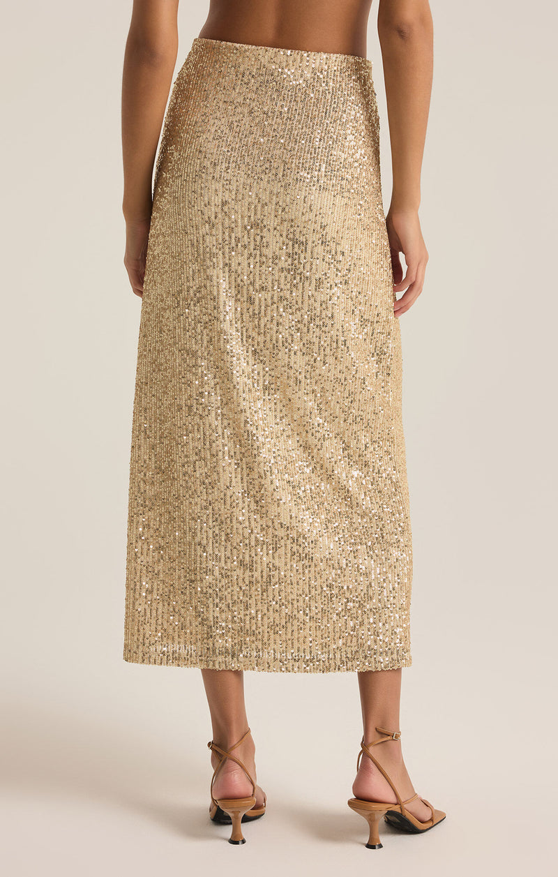 Z Supply Saturn Sequin Midi Skirt in Champagne