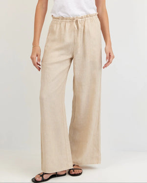Bella Dahl Ruffle Waist Wide Leg Pant - Multiple Colors!