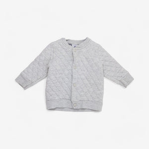 Petit Bateau Quilted Cardigan in Grey