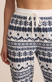 Z Supply Luxe Twilight Fairisle Jogger in Vanilla Ice