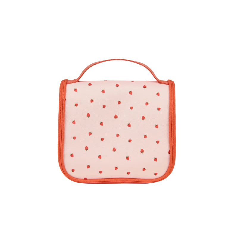 Olli Ella See-Ya Wash Bag in Strawberry