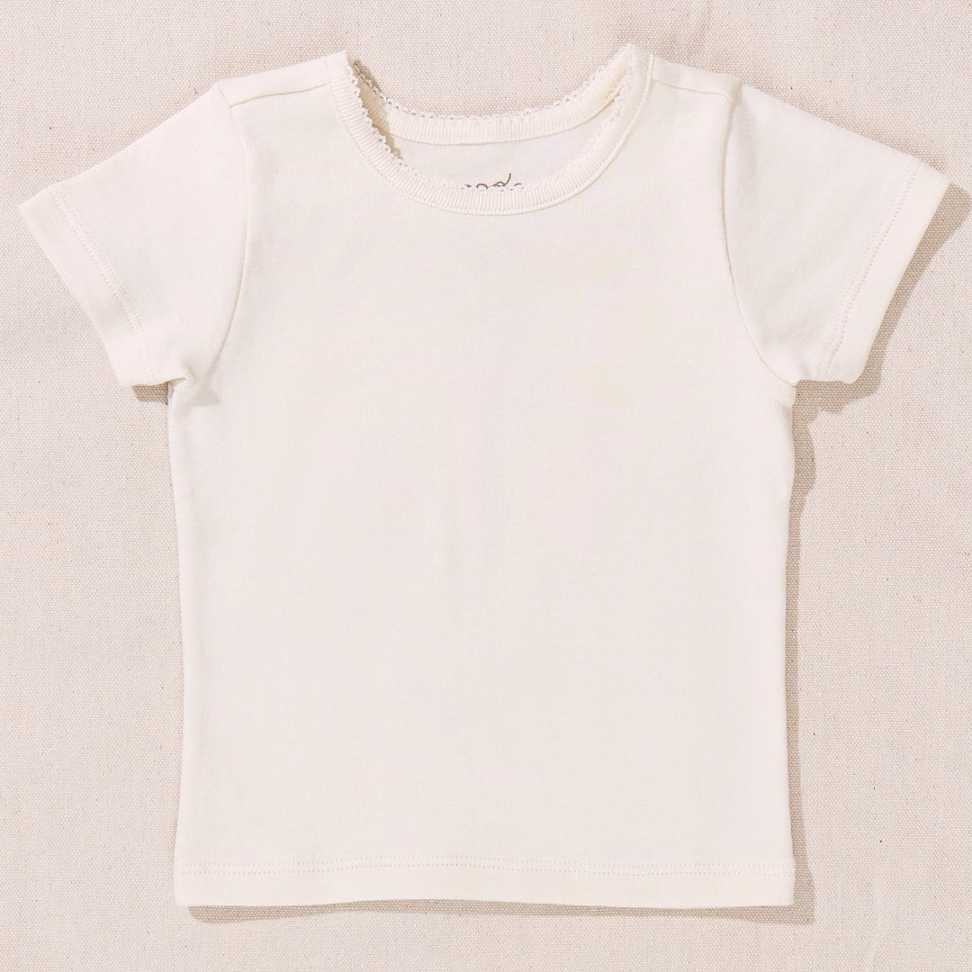 Pink Chicken Coop Seesaw Rib Tee Shirt in Cream