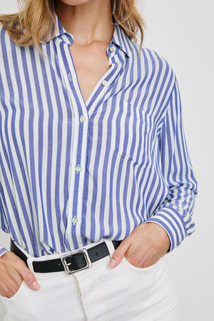 Rails Wren Top in Blue/White