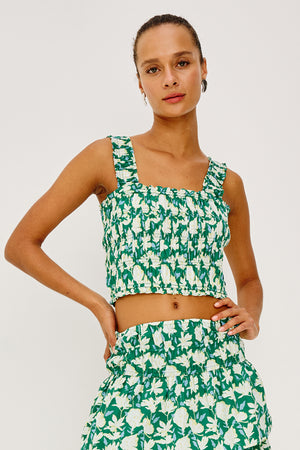 Rails Quinn Top in Green Mayflower
