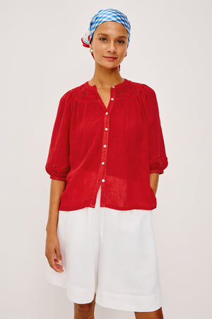 Rails Theia Top in Tomato