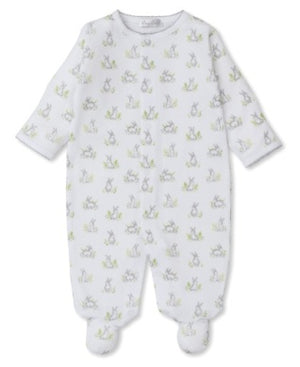 Kissy Kissy Print Footie in Silver Cottontail Hollows