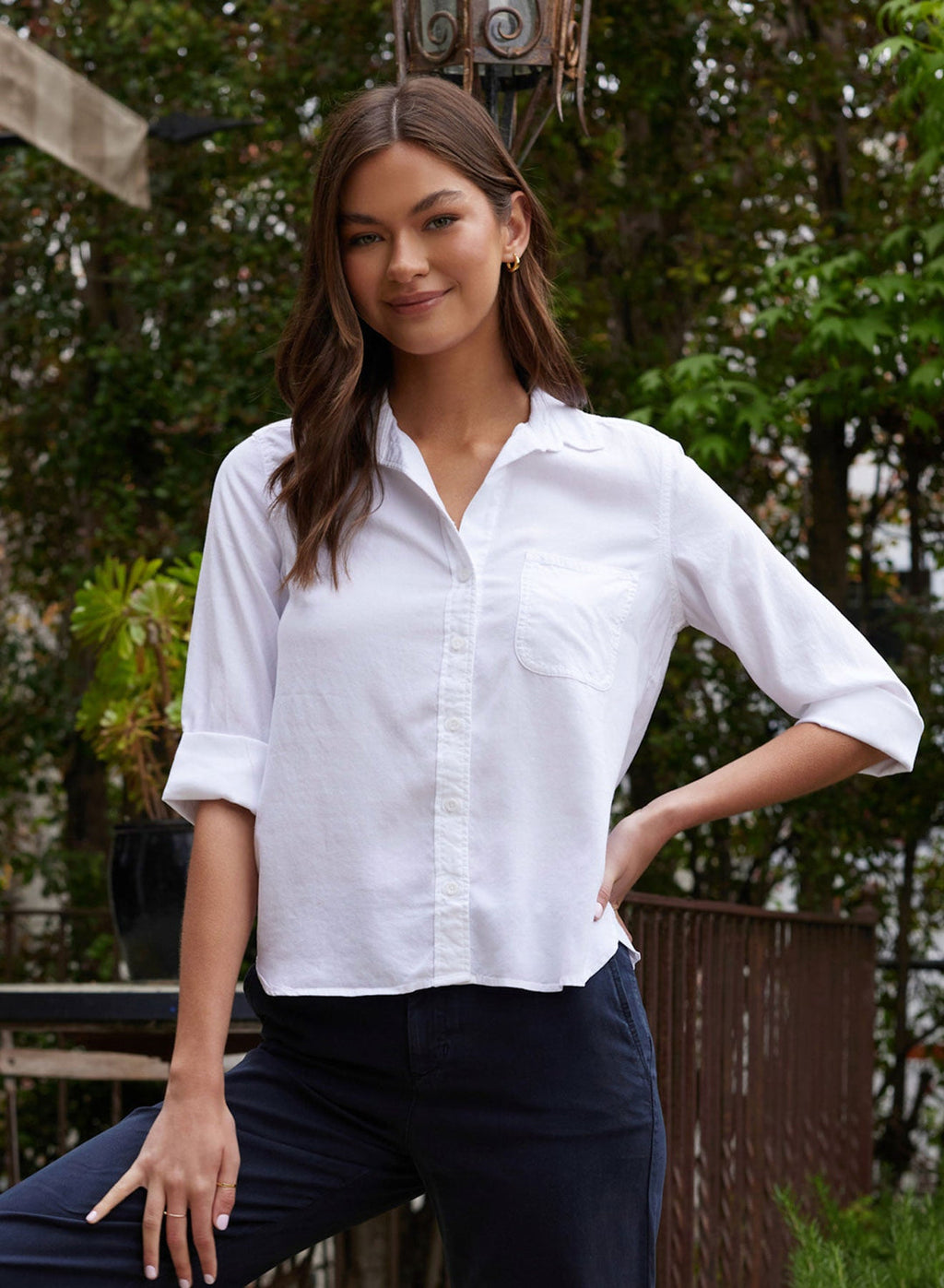 Bella Dahl Shirt Tail Button Down in White