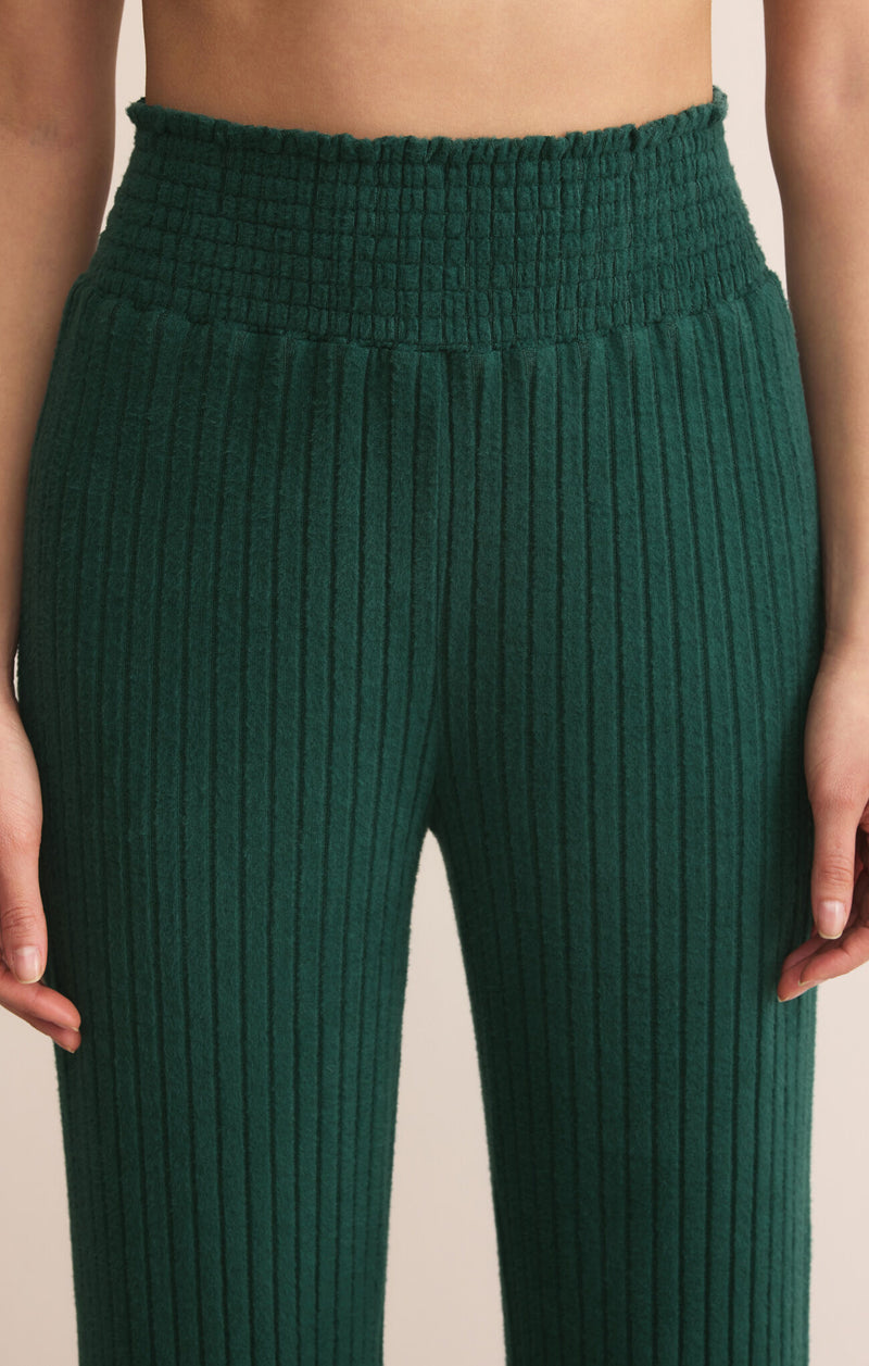 Z Supply Dawn Smocked Pant in Evergreen