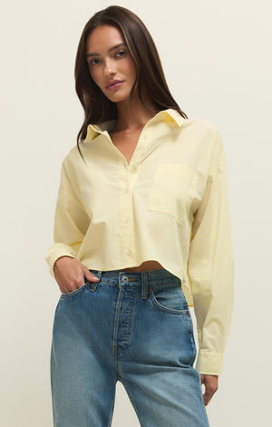 Z Supply Lisette Button Down Top in Pineapple
