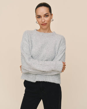 Bella Dahl Slouchy Sweater in Silver Shimmer