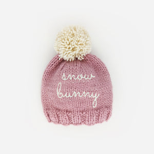 Huggalugs Beanie Hat in Rosy Snow Bunny