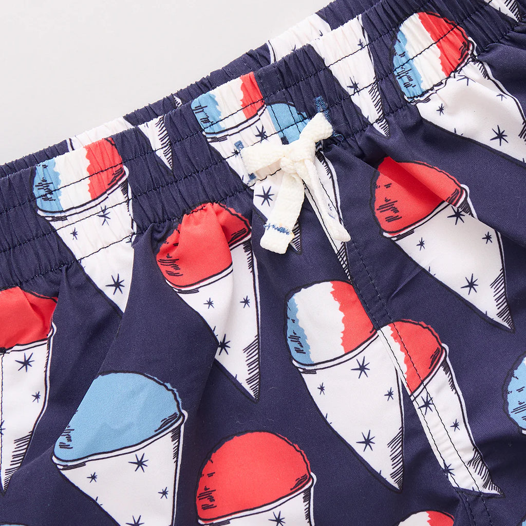 Pink Chicken Baby Boy Swim Trunk in Snow-Cones