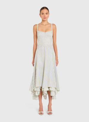 Amanda Uprichard Monterey Dress in Oxford Pinstripe