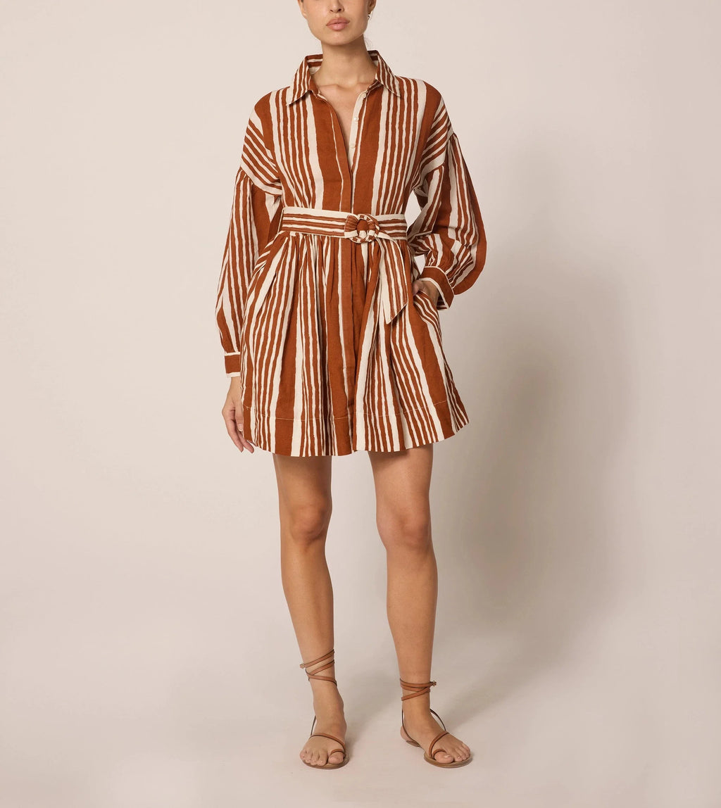 Cleobella Tiana Mini Dress in Vecchio Coco Stripe