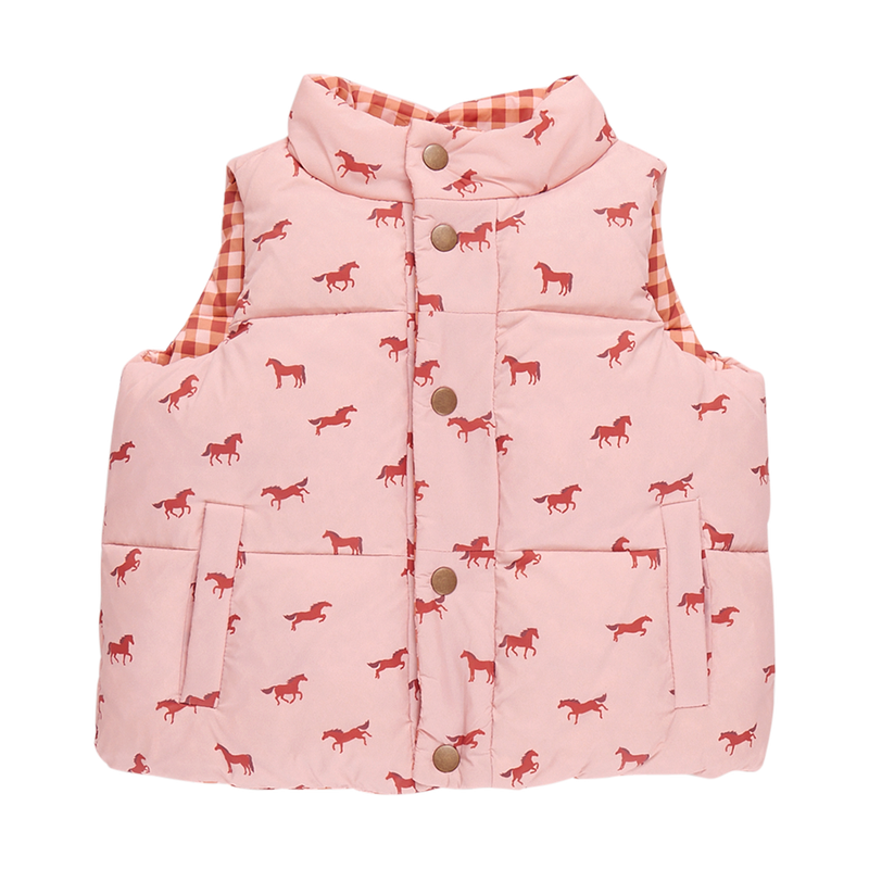 Pink Chicken Reversible Vest in Tiny Horses